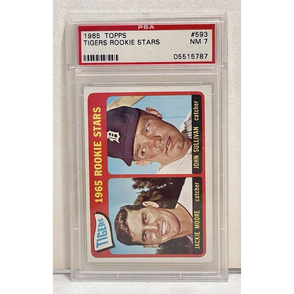 1968 Topps #447 Detroit Tigers Rookie Stars, PSA Near Mint 7, Korince and Lasher